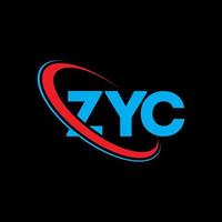 zyc logotyp. zyc brev. zyc brev logotyp design. initialer zyc logotyp länkad med cirkel och versaler monogram logotyp. zyc typografi för teknik, affärs- och fastighetsmärke. vektor