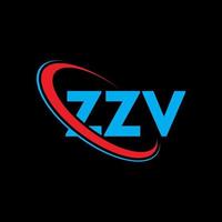 zzv-Logo. zzv-Brief. zzv-Brief-Logo-Design. Initialen zzv-Logo verbunden mit Kreis und Monogramm-Logo in Großbuchstaben. zzv typografie für technologie-, geschäfts- und immobilienmarke. vektor