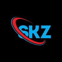 skz-Logo. skz-Brief. skz-Brief-Logo-Design. Initialen skz-Logo verbunden mit Kreis und Monogramm-Logo in Großbuchstaben. skz typografie für technologie-, geschäfts- und immobilienmarke. vektor