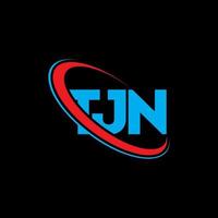 tjn-Logo. tjn-Brief. tjn-Brief-Logo-Design. Initialen tjn-Logo verbunden mit Kreis und Monogramm-Logo in Großbuchstaben. tjn typografie für technologie, business und immobilienmarke. vektor