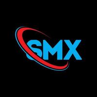 smx-Logo. smx-Brief. SMX-Brief-Logo-Design. smx-Logo mit Initialen, verbunden mit einem Kreis und einem Monogramm-Logo in Großbuchstaben. smx-typografie für technologie-, geschäfts- und immobilienmarke. vektor