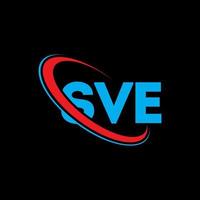 sve-Logo. sve Brief. sve-Brief-Logo-Design. Initialen sve-Logo verbunden mit Kreis und Monogramm-Logo in Großbuchstaben. sve typografie für technologie, business und immobilienmarke. vektor