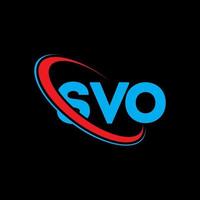 svo-Logo. svo-Brief. svo-Brief-Logo-Design. Initialen svo-Logo verbunden mit Kreis und Monogramm-Logo in Großbuchstaben. svo Typografie für Technologie-, Business- und Immobilienmarke. vektor