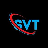 svt-Logo. svt-Brief. svt-Brief-Logo-Design. Initialen SVT-Logo verbunden mit Kreis und Monogramm-Logo in Großbuchstaben. svt-Typografie für Technologie-, Geschäfts- und Immobilienmarke. vektor