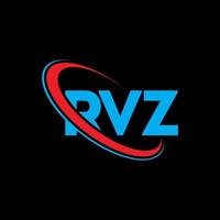 rvz-Logo. rvz-Brief. rvz-Brief-Logo-Design. Initialen rvz-Logo verbunden mit Kreis und Monogramm-Logo in Großbuchstaben. rvz typografie für technologie-, geschäfts- und immobilienmarke. vektor