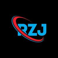 rzj-Logo. rzj Brief. rzj-Buchstaben-Logo-Design. Initialen rzj-Logo verbunden mit Kreis und Monogramm-Logo in Großbuchstaben. rzj-typografie für technologie-, geschäfts- und immobilienmarke. vektor