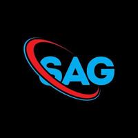 Sag-Logo. sag brief. Sag-Brief-Logo-Design. Initialen-Sag-Logo, verbunden mit Kreis und Monogramm-Logo in Großbuchstaben. Sag-Typografie für Technologie-, Geschäfts- und Immobilienmarken. vektor