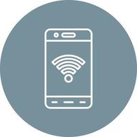 Symbol für den Hintergrund des Kreises für mobile WLAN-Linien vektor