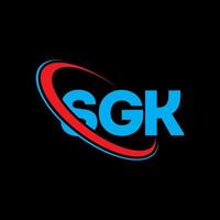 sgk-Logo. sg-Brief. sgk-Brief-Logo-Design. Initialen SGK-Logo verbunden mit Kreis und Monogramm-Logo in Großbuchstaben. sgk typografie für technologie-, geschäfts- und immobilienmarke. vektor