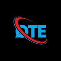qte-Logo. QTE-Brief. qte-Brief-Logo-Design. Initialen qte-Logo verbunden mit Kreis und Monogramm-Logo in Großbuchstaben. qte Typografie für Technologie-, Geschäfts- und Immobilienmarke. vektor
