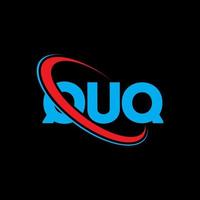 quq-Logo. quq-Brief. quq-Brief-Logo-Design. Initialen-Quq-Logo, verbunden mit Kreis und Monogramm-Logo in Großbuchstaben. quq-typografie für technologie-, geschäfts- und immobilienmarke. vektor