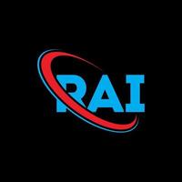 Rai-Logo. Rai-Brief. Rai-Brief-Logo-Design. Initialen Rai-Logo verbunden mit Kreis und Monogramm-Logo in Großbuchstaben. rai-typografie für technologie-, geschäfts- und immobilienmarke. vektor