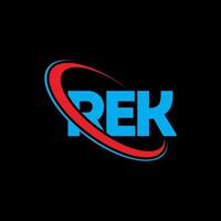 rek-Logo. Rek-Brief. rek-Brief-Logo-Design. Initialen-Rek-Logo, verbunden mit Kreis und Monogramm-Logo in Großbuchstaben. rek typografie für technologie-, geschäfts- und immobilienmarke. vektor