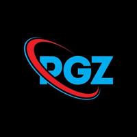 pgz logotyp. pgz brev. pgz bokstavslogotypdesign. initialer pgz logotyp länkad med cirkel och versaler monogram logotyp. pgz typografi för teknik, företag och fastighetsmärke. vektor