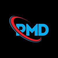 pmd-Logo. pmd-Brief. pmd-Buchstaben-Logo-Design. Initialen PMD-Logo verbunden mit Kreis und Monogramm-Logo in Großbuchstaben. pmd typografie für technologie-, geschäfts- und immobilienmarke. vektor