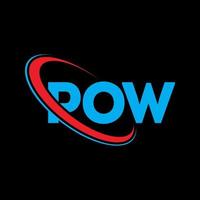 pow-Logo. Pow-Brief. Pow-Brief-Logo-Design. Initialen pow-Logo verbunden mit Kreis und Monogramm-Logo in Großbuchstaben. Pow-Typografie für Technologie-, Geschäfts- und Immobilienmarken. vektor