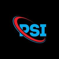 psi-Logo. psi-Brief. psi-Buchstaben-Logo-Design. Initialen PSI-Logo verbunden mit Kreis und Monogramm-Logo in Großbuchstaben. psi-typografie für technologie-, geschäfts- und immobilienmarke. vektor