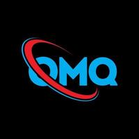 omq logotyp. omq bokstav. omq bokstavslogotypdesign. initialer omq logotyp länkad med cirkel och versaler monogram logotyp. omq typografi för teknik, företag och fastighetsmärke. vektor