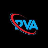 pva-Logo. pva-Brief. PVA-Brief-Logo-Design. Initialen-PVA-Logo, verbunden mit Kreis und Monogramm-Logo in Großbuchstaben. pva-typografie für technologie-, geschäfts- und immobilienmarke. vektor