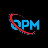 opm-Logo. opm-Brief. opm-Brief-Logo-Design. Initialen OPM-Logo verbunden mit Kreis und Monogramm-Logo in Großbuchstaben. opm-typografie für technologie-, geschäfts- und immobilienmarke. vektor