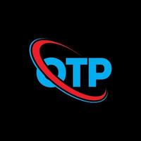 otp logotyp. otp bokstav. otp bokstav logo design. initialer otp logotyp länkad med cirkel och versaler monogram logotyp. otp typografi för teknik, företag och fastighetsmärke. vektor