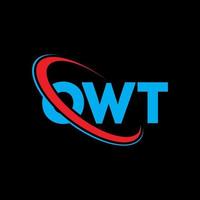 owt logotyp. owt brev. owt brev logotyp design. initialer owt logotyp länkad med cirkel och versaler monogram logotyp. owt typografi för teknik, företag och fastighetsmärke. vektor