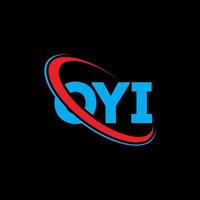 oyi-Logo. oyi-Brief. oyi-Brief-Logo-Design. Initialen Oyi-Logo verbunden mit Kreis und Monogramm-Logo in Großbuchstaben. oyi Typografie für Technologie-, Geschäfts- und Immobilienmarke. vektor