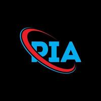 Pia-Logo. Pia-Brief. Pia-Brief-Logo-Design. Initialen Pia-Logo verbunden mit Kreis und Monogramm-Logo in Großbuchstaben. pia typografie für technologie-, geschäfts- und immobilienmarke. vektor