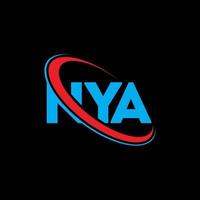 Nya-Logo. Nya-Brief. Nya-Brief-Logo-Design. Initialen Nya-Logo verbunden mit Kreis und Monogramm-Logo in Großbuchstaben. nya typografie für technologie-, geschäfts- und immobilienmarke. vektor