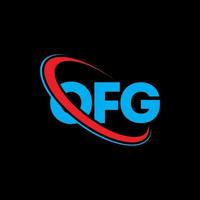 ofg logotyp. ofg brev. ofg brev logotyp design. initialer ofg logotyp länkad med cirkel och versaler monogram logotyp. ofg typografi för teknik, företag och fastighetsmärke. vektor