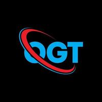 ogt logotyp. ogt brev. ogt brev logotyp design. initialer ogt logotyp länkad med cirkel och versaler monogram logotyp. ogt typografi för teknik, företag och fastighetsmärke. vektor