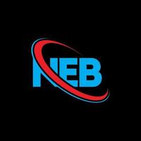 neb-Logo. nebst Brief. neb-Buchstaben-Logo-Design. Initialen-Neb-Logo, verbunden mit Kreis und Monogramm-Logo in Großbuchstaben. neb-typografie für technologie-, geschäfts- und immobilienmarke. vektor