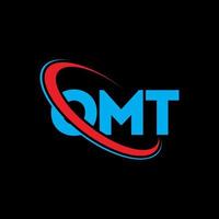 omt-Logo. om Brief. omt-Buchstaben-Logo-Design. Initialen omt-Logo verbunden mit Kreis und Monogramm-Logo in Großbuchstaben. omt-typografie für technologie-, geschäfts- und immobilienmarke. vektor