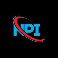 npi-Logo. npi-Brief. npi-Buchstaben-Logo-Design. Initialen npi-Logo verbunden mit Kreis und Monogramm-Logo in Großbuchstaben. npi-typografie für technologie-, geschäfts- und immobilienmarke. vektor