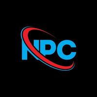 npc-Logo. NPC-Brief. npc-Brief-Logo-Design. Initialen NPC-Logo, verbunden mit Kreis und Monogramm-Logo in Großbuchstaben. npc-typografie für technologie-, geschäfts- und immobilienmarke. vektor