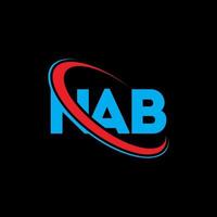 nab logotyp. nab brev. nab bokstav logotyp design. initialer nab logotyp länkad med cirkel och versaler monogram logotyp. nab-typografi för teknik-, affärs- och fastighetsmärke. vektor