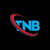 tnb-Logo. tnb-Brief. tnb-Brief-Logo-Design. Initialen tnb-Logo verbunden mit Kreis und Monogramm-Logo in Großbuchstaben. tnb-Typografie für Technologie-, Geschäfts- und Immobilienmarken. vektor