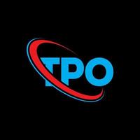 tpo-Logo. tpo-Brief. tpo-Brief-Logo-Design. Initialen tpo-Logo verbunden mit Kreis und Monogramm-Logo in Großbuchstaben. tpo-typografie für technologie-, geschäfts- und immobilienmarke. vektor