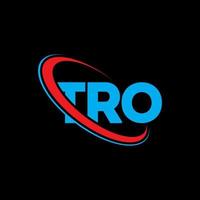 Tro-Logo. Tro-Brief. tro-Buchstaben-Logo-Design. Initialen tro-Logo verbunden mit Kreis und Monogramm-Logo in Großbuchstaben. tro-typografie für technologie-, geschäfts- und immobilienmarke. vektor