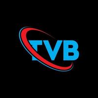 tvb-Logo. tvb brief. tvb-Buchstaben-Logo-Design. Initialen tvb-Logo verbunden mit Kreis und Monogramm-Logo in Großbuchstaben. tvb-typografie für technologie-, geschäfts- und immobilienmarke. vektor