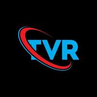 tvr-Logo. tvr brief. tvr-Buchstaben-Logo-Design. Initialen tvr-Logo verbunden mit Kreis und Monogramm-Logo in Großbuchstaben. tvr-typografie für technologie-, geschäfts- und immobilienmarke. vektor