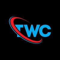 twc logotyp. twc brev. twc bokstavslogotypdesign. initialer twc logotyp länkad med cirkel och versaler monogram logotyp. twc typografi för teknik, företag och fastighetsmärke. vektor
