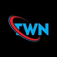 twn-Logo. Zwillingsbrief. Logo-Design mit zwei Buchstaben. Initialen-Twn-Logo, verbunden mit Kreis und Monogramm-Logo in Großbuchstaben. twn typografie für technologie-, geschäfts- und immobilienmarke. vektor