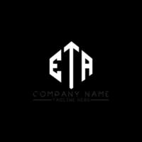 Eta-Brief-Logo-Design mit Polygonform. eta-polygon- und würfelform-logo-design. Eta Sechseck-Vektor-Logo-Vorlage in weißen und schwarzen Farben. eta-monogramm, geschäfts- und immobilienlogo. vektor
