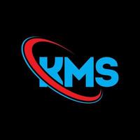 kms-Logo. km brief. Logo-Design mit kms-Buchstaben. Initialen kms-Logo verbunden mit Kreis und Monogramm-Logo in Großbuchstaben. kms Typografie für Technologie-, Business- und Immobilienmarke. vektor