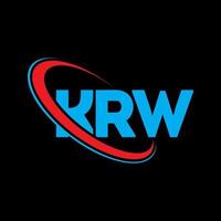 krw-Logo. krw Brief. kw-Buchstaben-Logo-Design. Initialen krw-Logo verbunden mit Kreis und Monogramm-Logo in Großbuchstaben. krw Typografie für Technologie-, Business- und Immobilienmarke. vektor