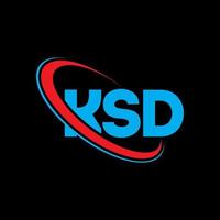 ksd logotyp. ksd brev. ksd brev logotyp design. initialer ksd logotyp länkad med cirkel och versaler monogram logotyp. ksd typografi för teknik, företag och fastighetsmärke. vektor