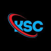 ksc logotyp. ksc bokstav. ksc bokstavslogotypdesign. initialer ksc logotyp länkad med cirkel och versaler monogram logotyp. ksc typografi för teknik, företag och fastighetsmärke. vektor