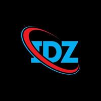 idz logotyp. idz bokstav. idz bokstavslogotypdesign. initialer idz logotyp länkad med cirkel och versaler monogram logotyp. idz typografi för teknik, företag och fastighetsmärke. vektor