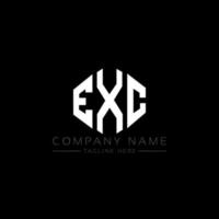 exc bokstav logo design med polygon form. exc polygon och kubform logotypdesign. exc hexagon vektor logotyp mall vita och svarta färger. exc-monogram, affärs- och fastighetslogotyp.